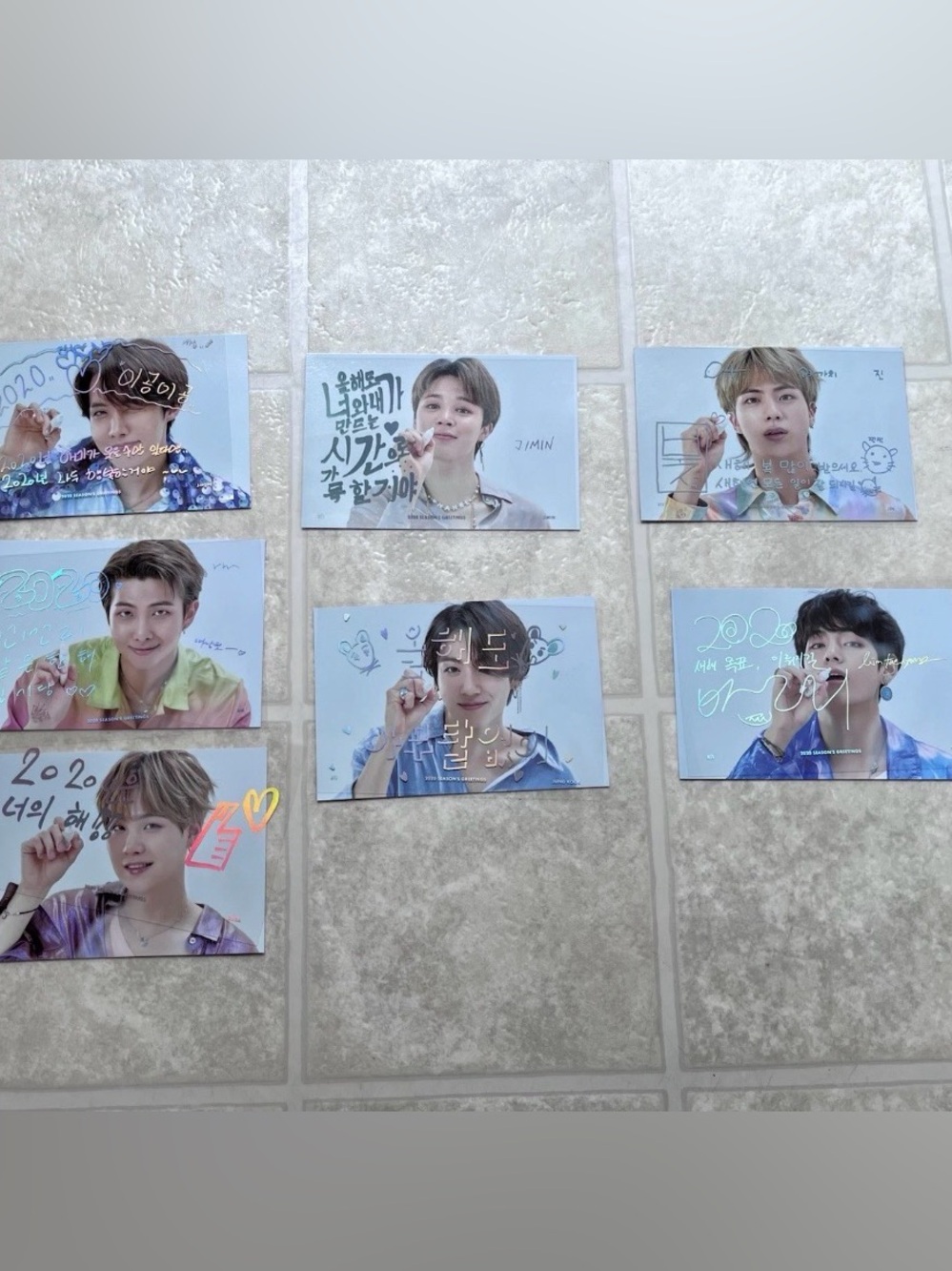 BTS 2020 Seasons Greetings Official Post Cards Set Of 7